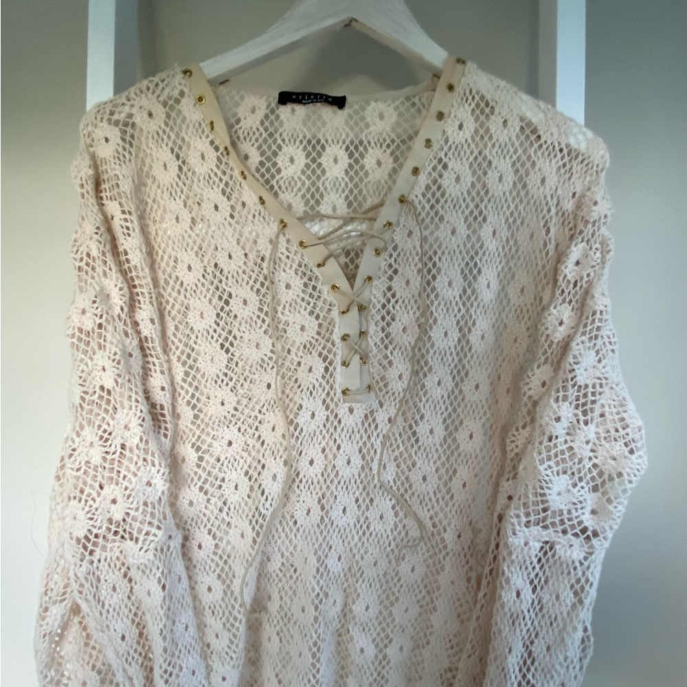 Boutique Brand - Crochet Lace Cardigan - Scalloped Hem - No Size Best Fit XS-M